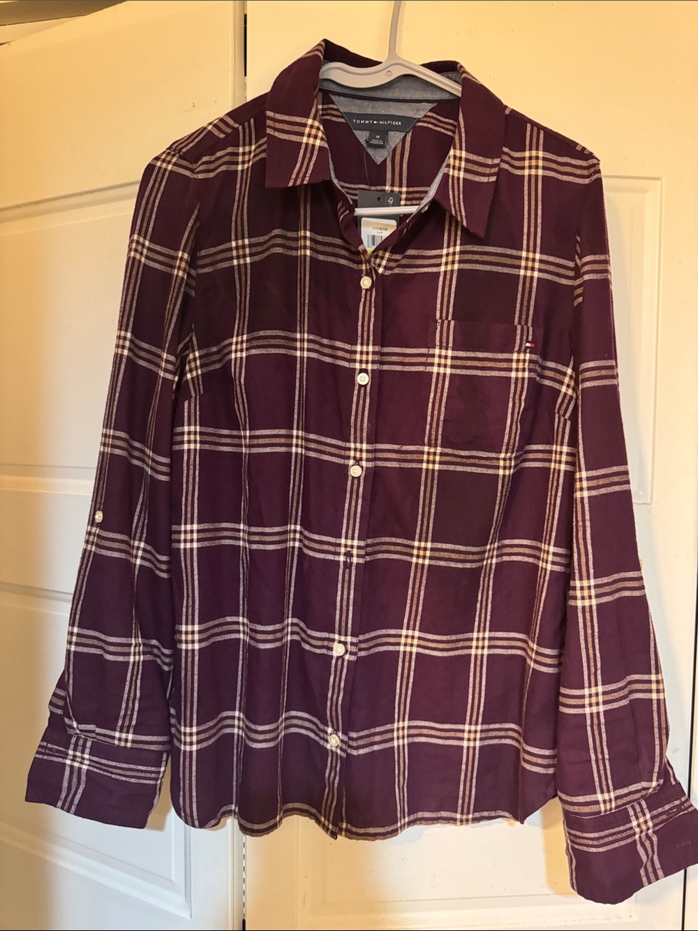 Tommy Hilfiger Maroon Plaid Button-Down Shirt
